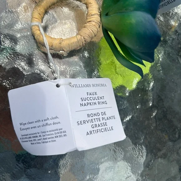 Williams Sonoma Faux Florals Green and Blue Accents SET (5) NWT - Picture 2 of 9